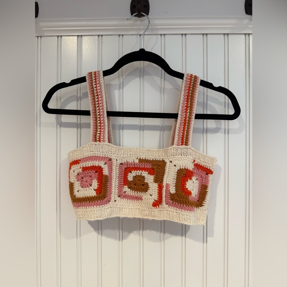 Sea Multicolor Crochet Crop Top